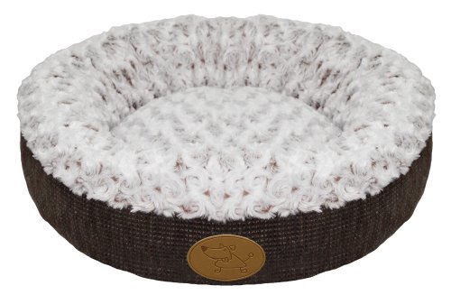 0878190001769 - BEST PET SUPPLIES CURL PLUSH DOUGHNUT BED FOR PETS, 18-INCH, BROWN