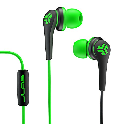 0878376004447 - JLAB AUDIO CORE HI-FI NOISE ISOLATING EARBUDS WITH MIC AND CUSH FIN TECHNOLOGY, GUARANTEED PERFECT FIT, GUARANTEED FOR LIFE - GREEN/BLACK