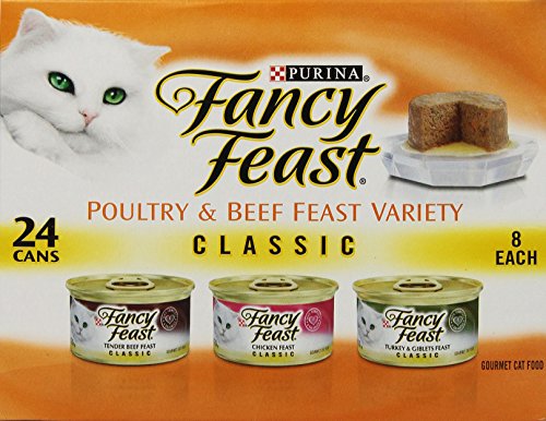 0879488272182 - FANCY FEAST WET CAT FOOD, CLASSIC, POULTRY & BEEF FEAST VARIETY PACK, 3-OUNCE CAN, PACK OF 24