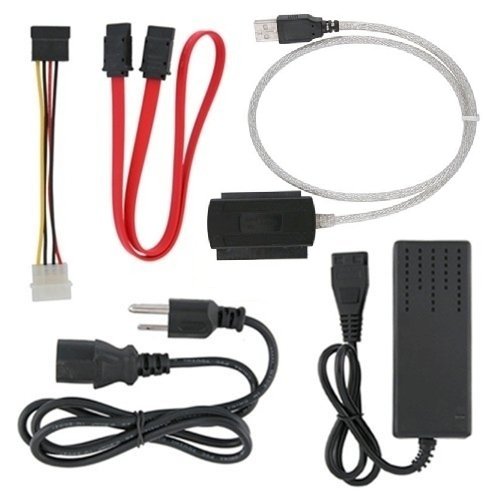 0879562322215 - FOSMON TECHNOLOGY USB 2.0 TO 2.5 3.5 IDE SATA HDD HARD DRIVE CONVERTER ADAPTER CABLE + AC POWER ADAPTER