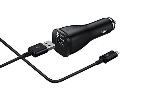 0879565004125 - SAMSUNG OEM ADAPTIVE FAST CHARGING USB CAR CHARGER POWER ADAPTER WITH MICRO USB CABLE AND QUICK CHARGE 2.0 TECHNOLOGY FOR SAMSUNG GALAXY S7, GALAXY S7 EDGE (BULK PACKAGING)