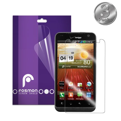 0879565044206 - FOSMON CRYSTAL CLEAR SCREEN PROTECTOR SHIELD FOR LG REVOLUTION VS910 - 3 PACK