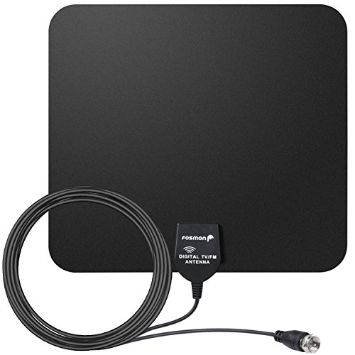 8795650808466 - FOSMON INDOOR ULTRA THIN WITH HIGH SIGNAL CAPTURE OF 16.4FT COAXIAL CABLE - LIMITED LIFETIME WARRANTY (BLACK)