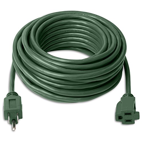 8795650811336 - OUTDOOR POWER EXTENSION CORD 50FT, FOSMON UL LISTED 16/3 SJTW 16AWG 125V 13A 1625WATT GROUNDED DURABLE OUTDOOR/INDOOR EXTENSION POWER CORD (GREEN)