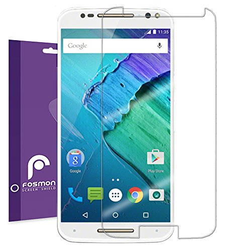 0879565301941 - MOTO X PURE EDITION SCREEN PROTECTOR (3 PACK) - FOSMON CRYSTAL CLEAR (HD) SCREEN SHIELD FOR MOTOROLA MOTO X PURE EDITION