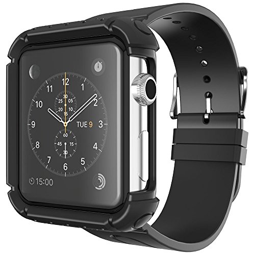 0879565813826 - FOSMON WRISTBAND CASE WITH ADJUSTABLE STRAP FOR APPLE WATCH 42MM (BLACK)