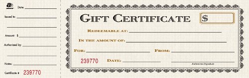0087958073126 - ADAMS(R) 1-PART GIFT CERTIFICATES, 3 1/4IN. X 10 3/4IN., WHITE, PACK OF 25