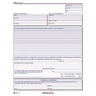 0087958073133 - ADAMS PROPOSAL BOOK, 2-PART WITH CARBON, 8.38 X 11.44 INCHES, WHITE, 50 SHEETS (D8118)