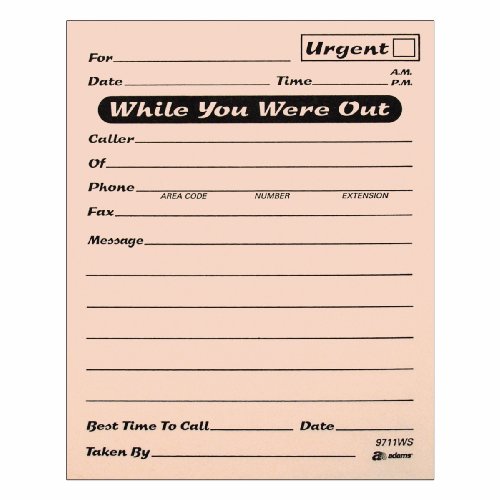 0087958971132 - ADAMS WRITE 'N STICK WHILE YOU WERE OUT MESSAGE PADS, 4 X 5 INCHES, PINK, 50 SHEETS/PAD, 10-PACK (9711PWS)