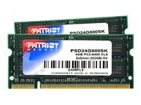 0879699006637 - PATRIOT SIGNATURE 4 GB(2X2GB)PC2-6400 DDR2 800MHZ NOTEBOOK MEMORY KIT PSD24G800SK