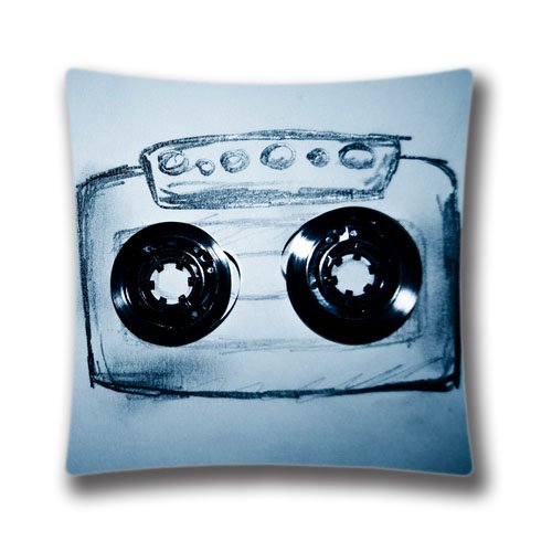 8797271892305 - CASSETTE TAPE DRAWING PATTERN 18X18 INCH (TWIN SIDES) SQUARE THROW PILLOW CASE COLOURFUL DECOR CUSHION COVERS,DIC31118