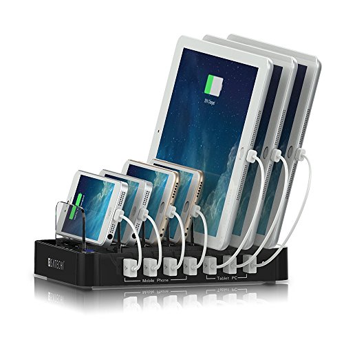 0879961005061 - SATECHI 7-PORT USB CHARGING STATION DOCK FOR IPHONE 6 PLUS/6/5S/5C/5/4S, IPAD AIR/MINI/3/2/1, SAMSUNG GALAXY S6 EDGE/S6/S5/S4/S3/NOTE/NOTE2/TAB, IPOD, NEXUS, HTC, AND MORE (BLACK)