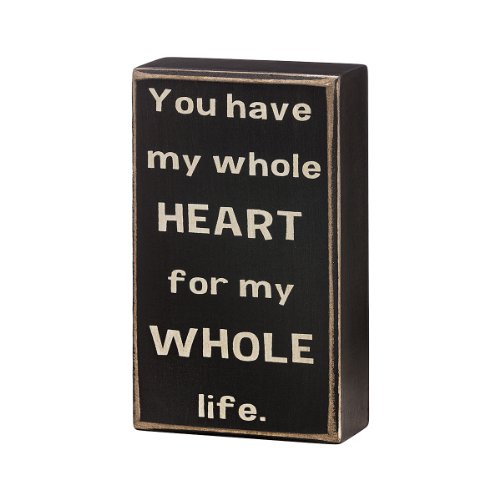 0879972007702 - COLLINS MY WHOLE HEART DECORATIVE BOX SIGN FOR FREESTANDING TABLE DISPLAY, 3 BY 1.5 BY 5-INCH