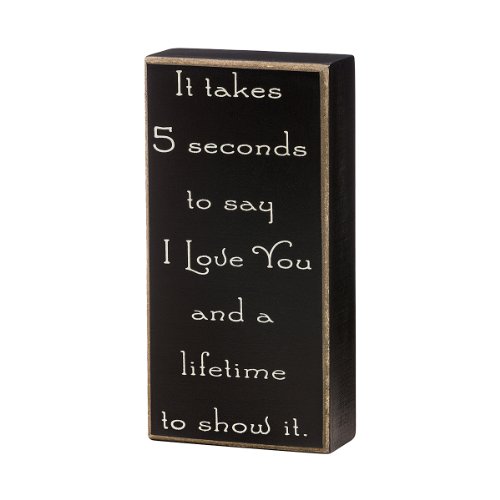 0879972009898 - COLLINS TO SAY I LOVE YOU DECORATIVE BOX SIGN FOR FREESTANDING TABLE DISPLAY, 3 BY 1.5 BY 6-INCH