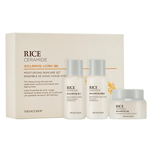 8801051469547 - THE FACE SHOP RICE CERAMIDE SKINCARE SET | RICH MOISTURIZER FOR LONG-LASTING SMOOTH ABSORBTION WITHOUT STICKINESS | WHITENING, ANTIOXIDANT & ANTI-AGING | K-BEAUTY, KOREAN SKINCARE SET