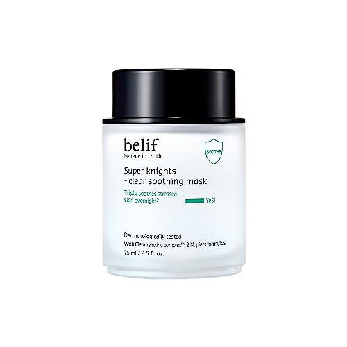 8801051484328 - BELIF SUPER KNIGHTS CLEAR SOOTHING FACIAL MASK WITH SQUALANE | HYDRATING | COOLING | OVERNIGHT MASK