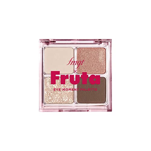 8801051489590 - THE FACE SHOP FRUTA EYESHADOW MOMENT PALETTE | VARIATY COLORS, EASY BLUR, COMPACT SIZE | MELLOW BEIGE, DAISY PEACH, PEARL WAVE & BROWN BEAR | 1.2G X 4