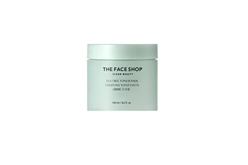 8801051491470 - THE FACE SHOP TEA TREE TONER PADS | LOW-IRRITANT DOUBLE-SIDED PAD REDUCES THE SIZE OF PORES & EXCESS SEBUM | GOOD FOR ACNE-PRONE SKIN, CLINICALLY TESTED | 70 SHEETS, K-BEAUTY
