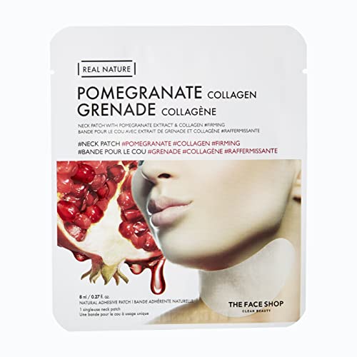 8801051499346 - THE FACE SHOP REACH NATURE POMEGRANATE NECK MASK | PREMIUM FILAMENT SHEET FOR MOISTURIZING, PLUMPING & INVIGORATING THE NECK AREA | RICH MOISTURE WITH LIGHT FINISH, ADHERES SOFTLY | 1 CT., K-BEAUTY