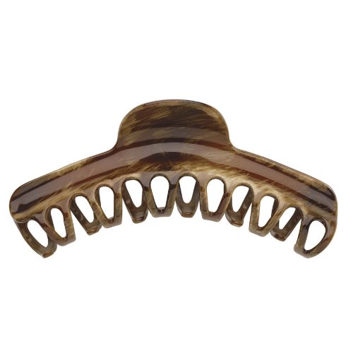 0880147432113 - BROWN BRUSHED LARGE CURVED CLAW CLIP, 4 3/4 INCHES