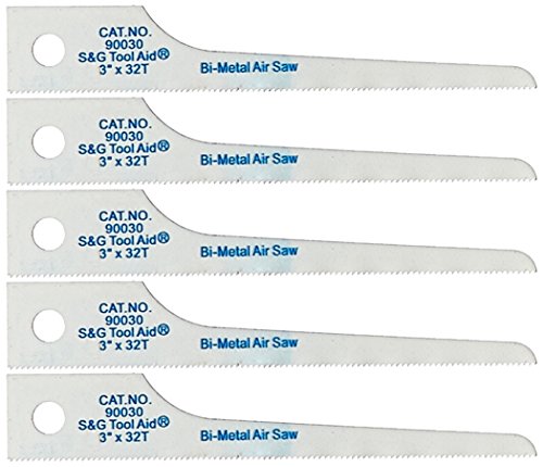 0088020716866 - S&G TOOL AID RECIPROCATING AIR SAW BLADES, PACK OF 5