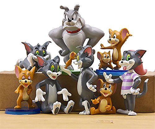 8802249477030 - NEW CARTOON TOM AND JERRY PVC ACTION FIGURES CAT MOUSE DOG ANIMALS TOY GIFT 9PCS SET