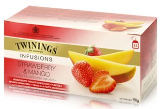 0880427327207 - TWININGS STRAWBERRY AND MANGO TEA 2G./SACHETS 25 SACHETS/BOX SWEET AND SOUR FLAVOUR STRENGTH