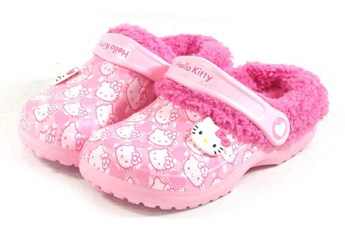 8805095695627 - HELLO KITTY KIDS FUR WARM SLIPPERS SHOES FOR GIRLS CLOGS CROCS STYLE PINK US SIZE 1 HOUSE GARDEN