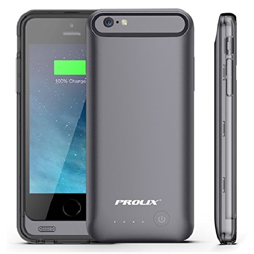 0088057080718 - IPHONE 6 BATTERY CASE, PROLIX POWER IPHONE 6 EXTERNAL PROTECTIVE BATTERY CASE (4.7 INCH) 3100MAH BATTERY PACK / IPHONE 6 CHARGER CASE / IOS 8 COMPATIBLE / MFI APPLE CERTIFIED / FITS ALL VERSIONS OF IPHONE 6 (MATTE BLACK W/ BLACK & CLEAR TRIM)