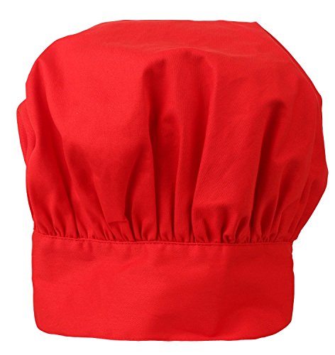 8805764526627 - CHEF HAT MUSHROOM STYLE WITH VELCRO - ADJUSTABLE, RED