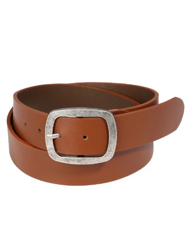 8806180245192 - H2H MENS BASIC LEATHER BELT WITH ROUND SILVER BUCKLE LIGHTBROWN ASIA NONE (KMABE014)