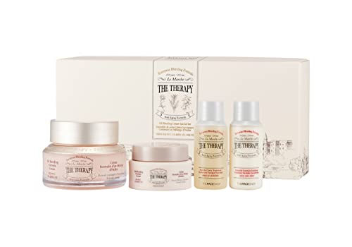 8806182568510 - THE FACE SHOP THE THERAPY OIL BLENDING CREAM SPECIAL SET | ANTI-AGING, ANTI-DRY & ULTRA NOURISHING EFFECT | SMOOTH & EFFECTIVE HYDRATION | DEEP MOISTURE INSIDE THE SKIN | KOREAN SKINCARE SET, K-BEAUTY