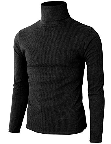 8806195159545 - H2H MENS SLIM FIT KNITTED TURTLENECK PULLOVER SWEATERS OF VARIOUS COLORS BLACK US L/ASIA 3XL (KMTTL0318)