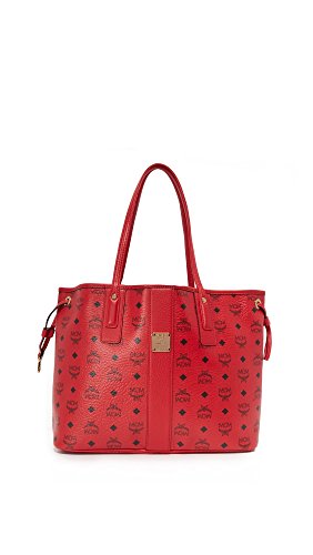 8806195836477 - MCM WOMEN'S SHOPPER TOTE, RUBY RED, ONE SIZE