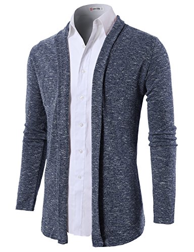 8806199323645 - H2H MENS FASHION SLIM FIT SHAWL COLLAR CARDIGAN WITHOUT BUTTONS NAVY US 2XL/ASIA 3XL (KMOCAL099)