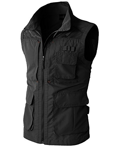 8806199385766 - H2H MENS CASUAL WORK UTILITY HUNTING TRAVELS SPORTS VEST WITH MULTIPLE POCKETS BLACK US XL/ASIA XXL (KMOV080)