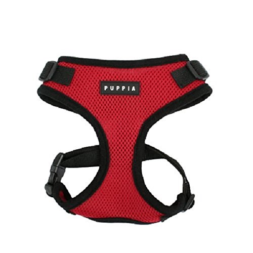 8806311163166 - AUTHENTIC PUPPIA RITEFIT HARNESS WITH ADJUSTABLE NECK, RED, MEDIUM