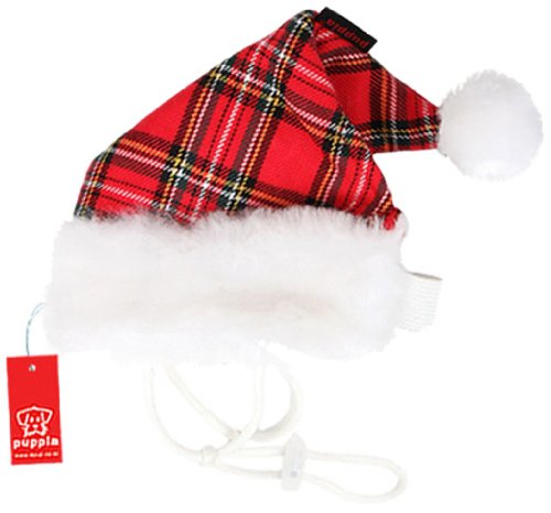 8806311185731 - PUPPIA SANTA CLAUS HAT, LARGE, CHECKERED RED