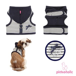 8806311195938 - PINKAHOLIC NEW YORK SWEET PINKA HARNESS FOR DOGS, NAVY, LARGE