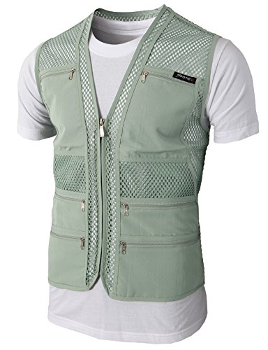 8806344473164 - H2H MENS CASUAL WORK UTILITY HUNTING TRAVELS SPORTS MESH VEST WITH POCKETS KHAKI US XL/ASIA 2XL (KMOV086)