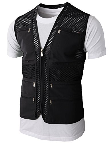 8806344473218 - H2H MENS CASUAL WORK UTILITY HUNTING TRAVELS SPORTS MESH VEST WITH POCKETS BLACK US XXL/ASIA 3XL (KMOV086)