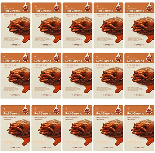 8806364057726 - THE FACE SHOP REAL NATURE MASK RED GINSENG 15 SHEETS