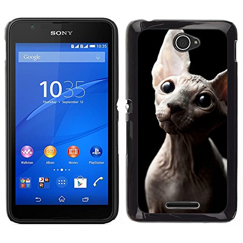 8808072666047 - TOPCASESTORE / SNAP ON HARD BACK SHELL RUBBER CASE PROTECTION SKIN COVER - SPHYNX DONSKOY PETERBALD HAIRLESS CAT - SONY XPERIA E4