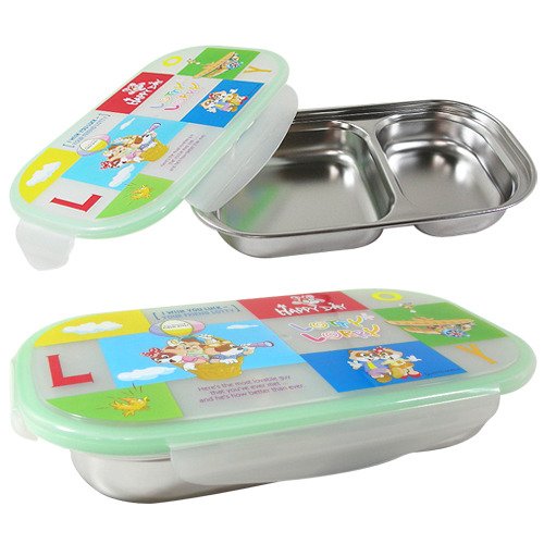 8809063470834 - STAINLESS STEEL 2-COMPARTMENT LUNCH CONTAINER FOR KIDS