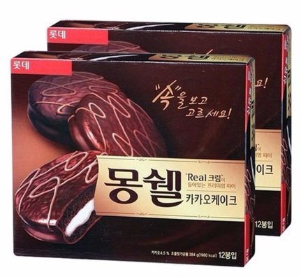 8809270001814 - LOTTE MONGSHELL TONGTONG REAL CREAM CACAO CAKE / KOREA CHOCOLATE PIE 몽쉘통통 2 PACKS