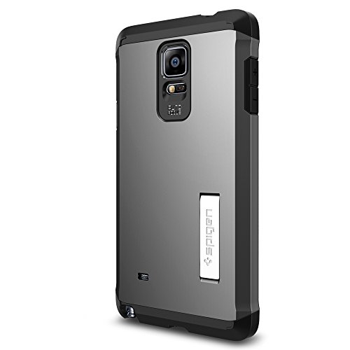 8809404214639 - GALAXY NOTE 4 CASE, SPIGEN® EXTREME PROTECTION / RUGGED SLIM DUAL LAYER KICK-STAND CASE FOR GALAXY NOTE 4 - GUNMETAL (SGP11139)