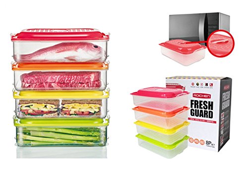 8809418121565 - FOOD AIRTIGHT STORAGE CONTAINER FOOD BOX FREEZE MICROWAVE OVEN SAFE FRESH GUARD 8P SET