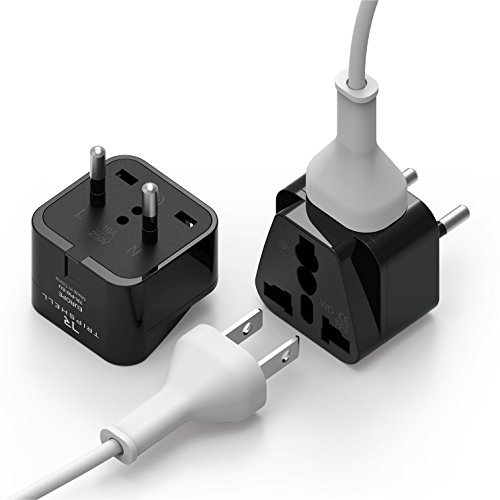 8809461769776 - ELAGO TRIPSHELL GROUNDED UNIVERSAL DUAL PLUG TRAVEL ADAPTER - CE CERTIFIED, ROHS COMPLIANT - 2PCS (EUROPE-C)