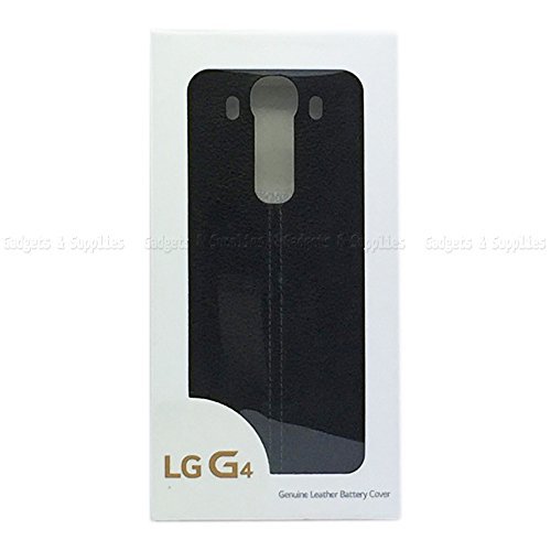 8809465170011 - GENUINE OEM ORIGINAL LG LEATHER REPLACEMENT BATTERY REAR BACK DOOR COVER CASE LID HOUSING FOR LG G4 H815 H811 H810 VS986 VS999 US991 F500 LS991 (BLACK LEATHER)