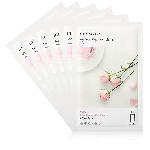 8809707240892 - INNISFREE MY REAL SQUEEZE MASK FACE SHEET MASKS, ROSE, 6-PACK, 6 CT.